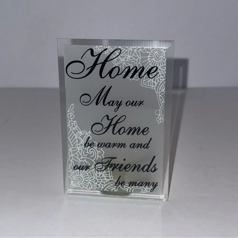 Decorative Glass Candle Holder with Home Quote